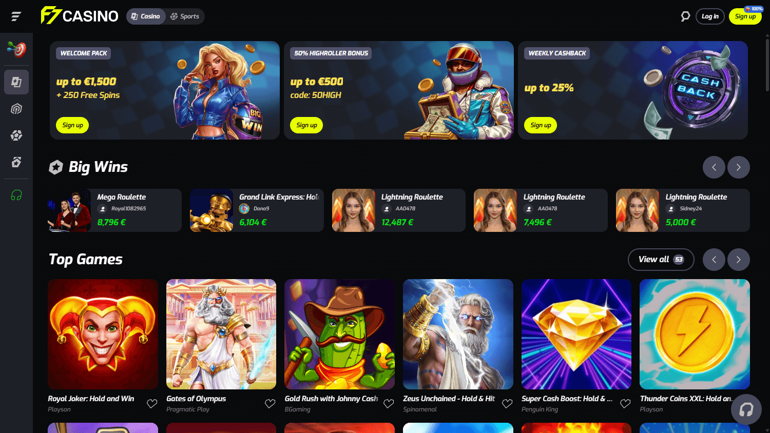 F7 Casino Desktop screenshot