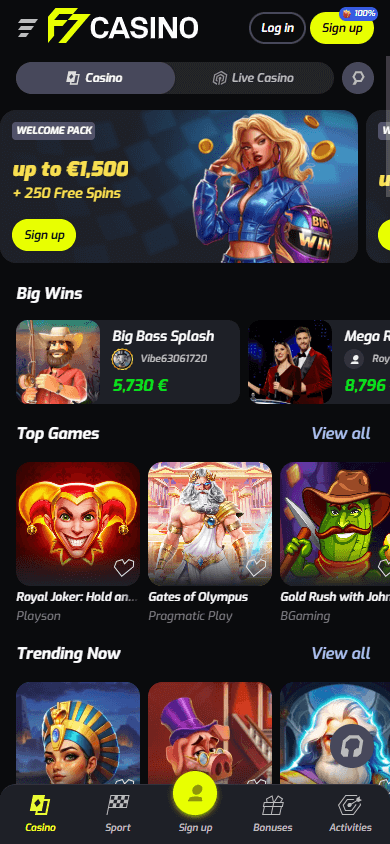 F7 Casino Mobile screenshot